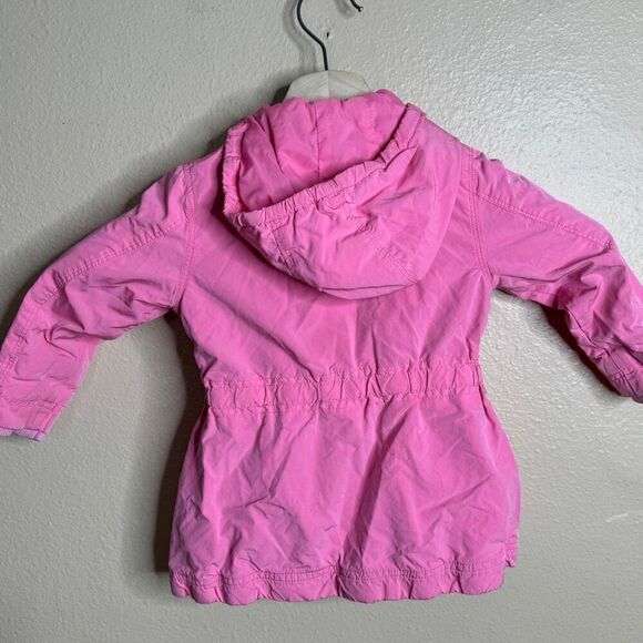 Diesel Jacket Baby Girl 12M Pink Hooded Full Zip Windbreaker - Picture 10 of 11